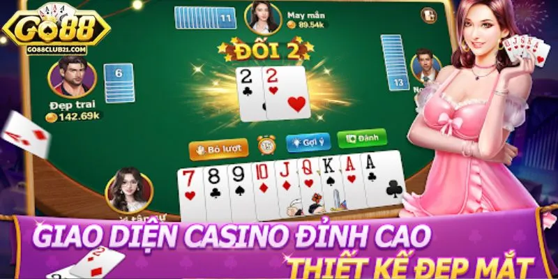 Giao diện chơi game bắt mắt tại Go88